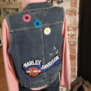 Bundle of Denim Vest and Pink Turtle Neck